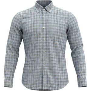 Southern Pines Mens Blue Plaid‎ Long Sleeve Button Down Shirt Size Medium